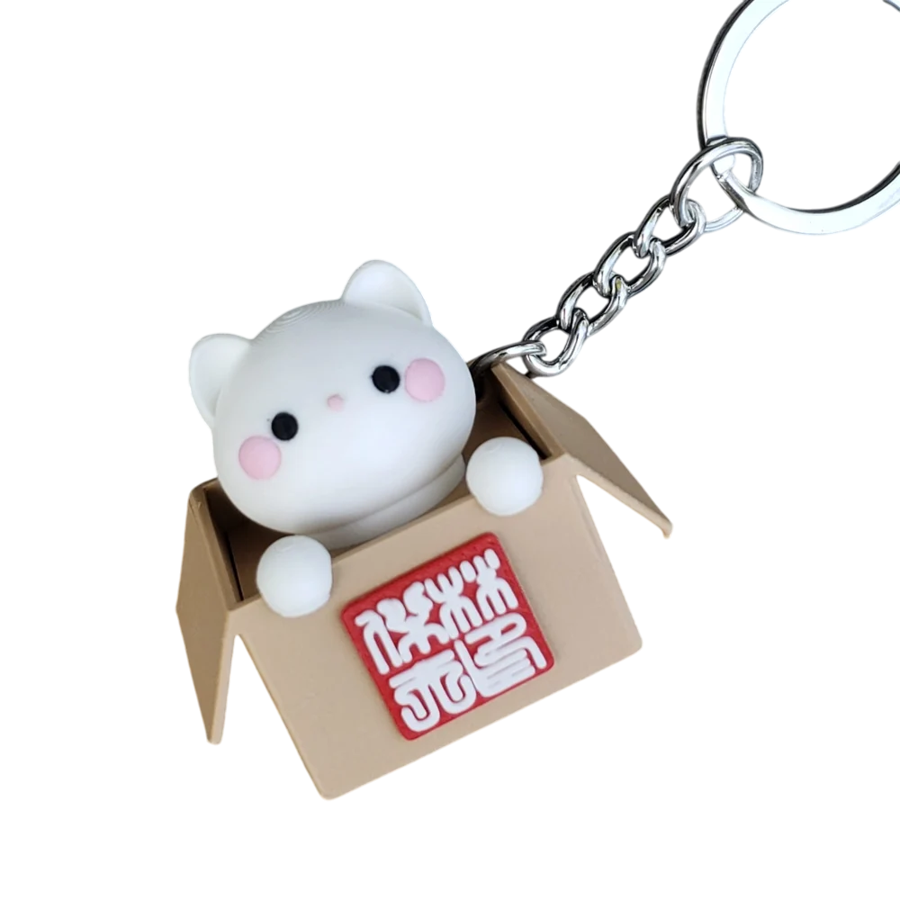 K38 Kutudan Bakan Kedi Anahtarlık - Kimo